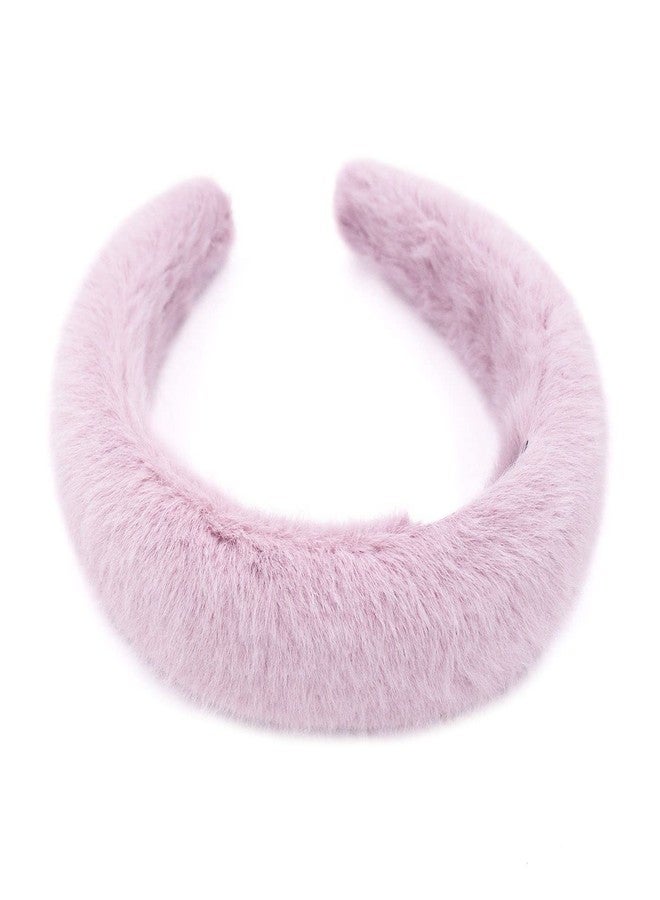 surell Faux Mink Hairband - Fluffy Fashion Accessory - Soft Luxury Headwear - Fake Acrylic Fur Fuzzy Headband (Lilac) - Image 2